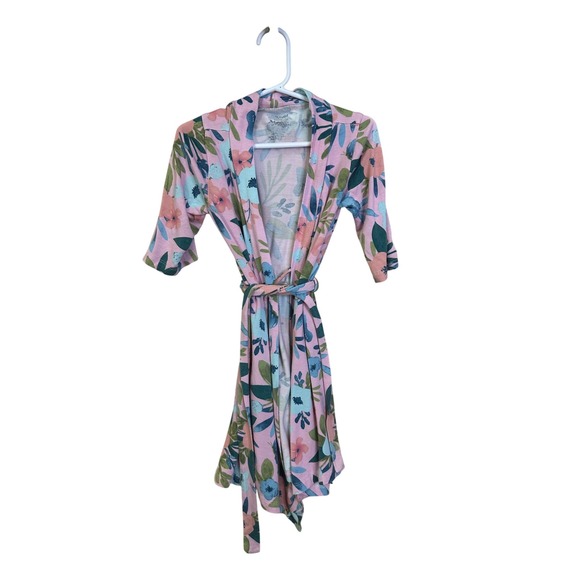 Milkmaid Goods Girls Floral Print Robe Pink Blue Green Size S - Picture 1 of 8